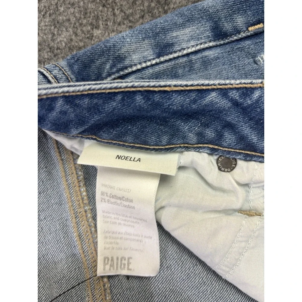 PAIGE Noella Distressed Straight Leg Jeans Women's Size 28 Premium Denim.   B2